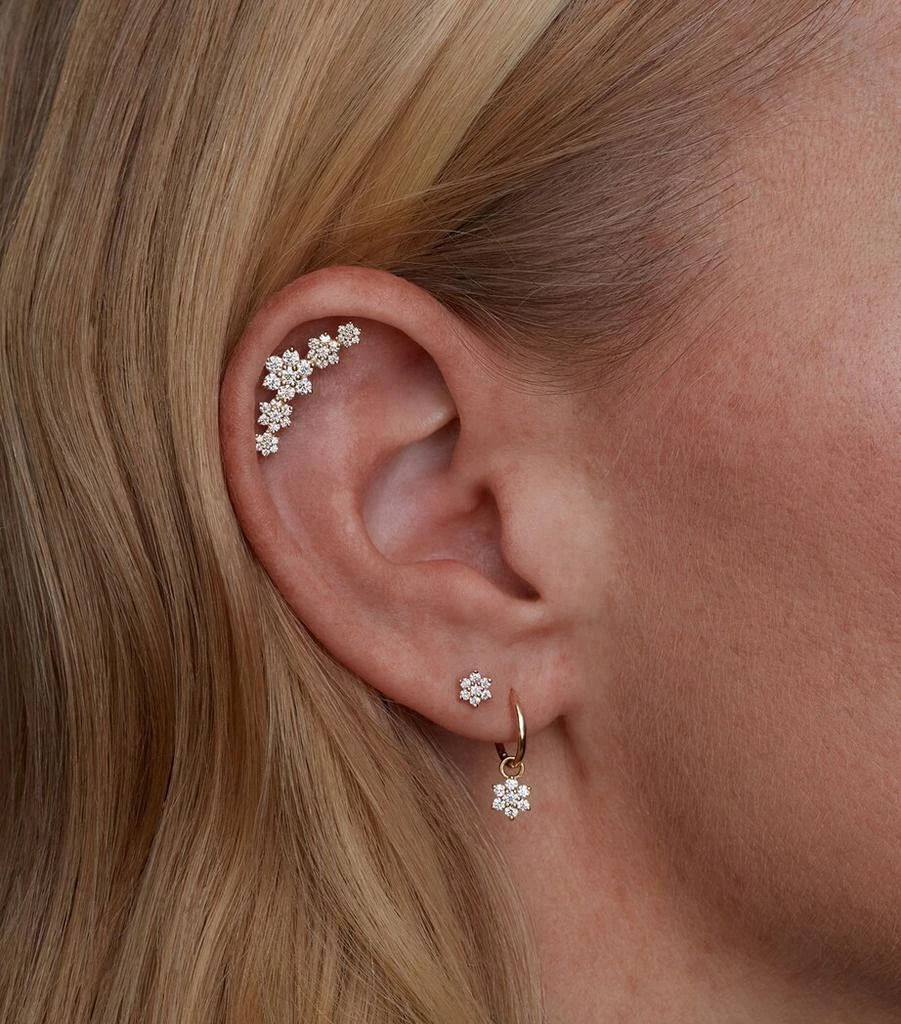 商品Maria Tash|White Gold Diamond Flower Threaded Stud Earring (4.5mm),价格¥4767,第3张图片详细描述