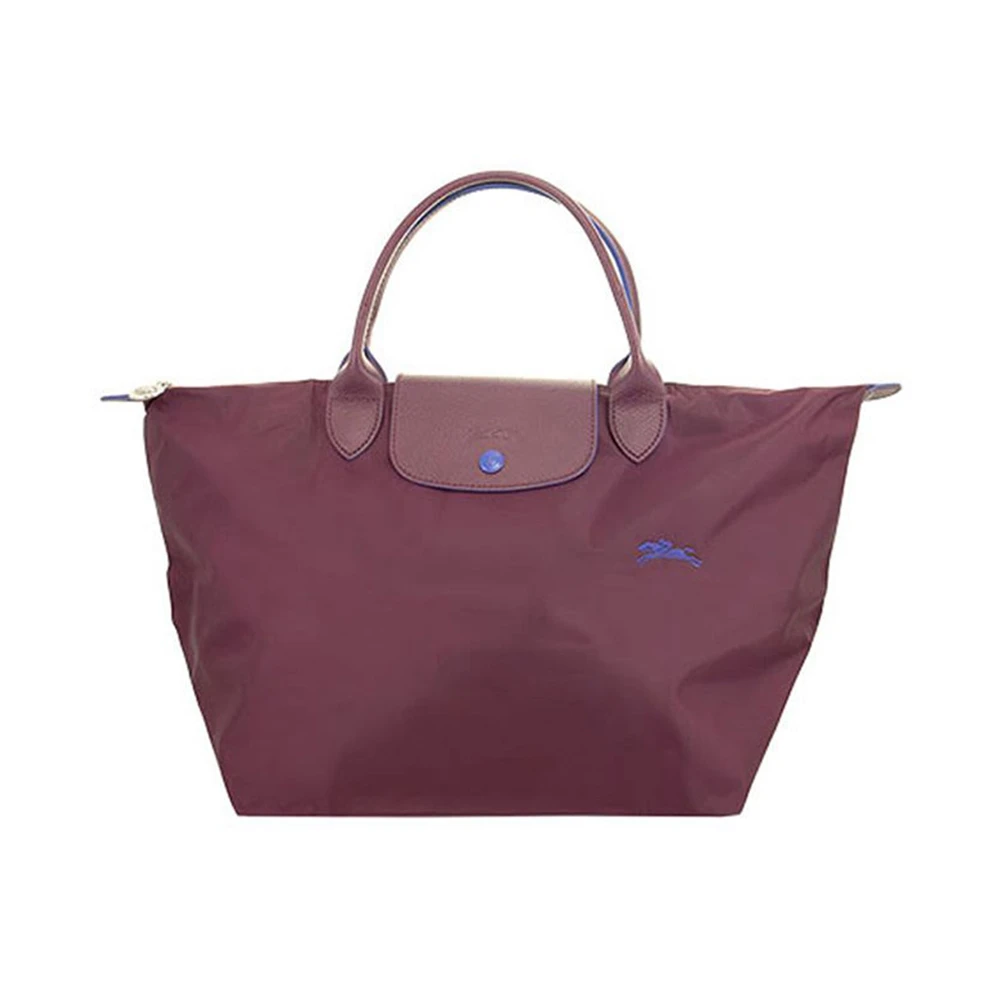 商品[国内直发] Longchamp|LONGCHAMP 女士紫色尼龙配皮刺绣LOGO手提包 1623619P22,价格¥957,第1张图片