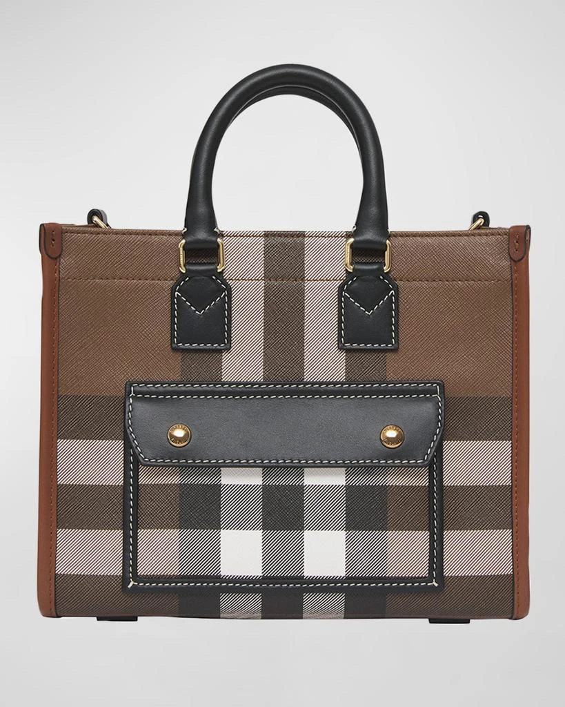 商品Burberry|Freya E-Canvas Check Tote Bag,价格¥13373,第1张图片