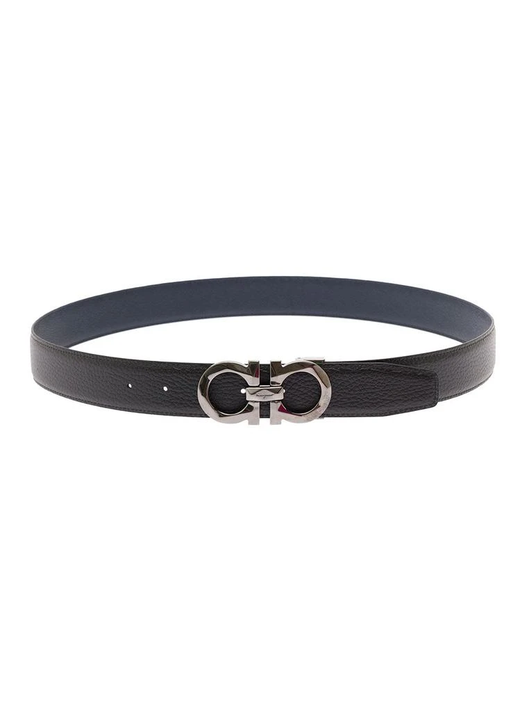 商品Salvatore Ferragamo|Salvatore Ferragamo Man 's Reversible Black and Blue Leather Belt with Logo Buckle,价格¥3118,第4张图片详细描述