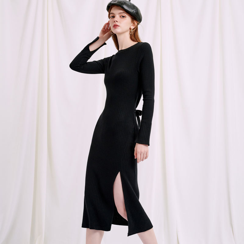 Estella针织连衣裙 - 黑色 | Estella Knit Dress - Black商品第5张图片规格展示