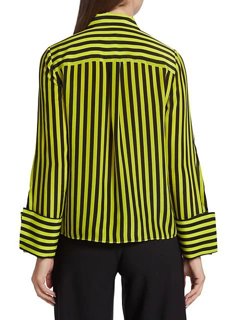 商品Alice + Olivia|Willa Striped Silk Blouse,价格¥1135,第5张图片详细描述