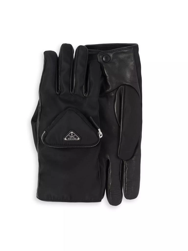 商品Prada|Re-Nylon and Nappa Leather Gloves,价格¥9366,第1张图片