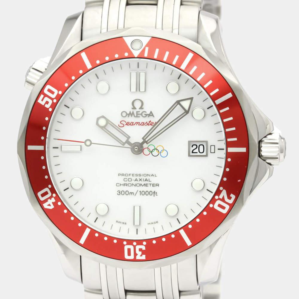 Omega White Stainless Steel Seamaster Co-Axial Olympic Special Edition 212.30.41.20.04.001 Men's Wristwatch 41 MM商品第2张图片规格展示