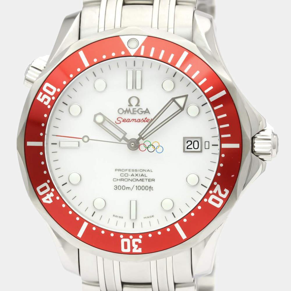 商品[二手商品] Omega|Omega White Stainless Steel Seamaster Co-Axial Olympic Special Edition 212.30.41.20.04.001 Men's Wristwatch 41 MM,价格¥27869,第4张图片详细描述