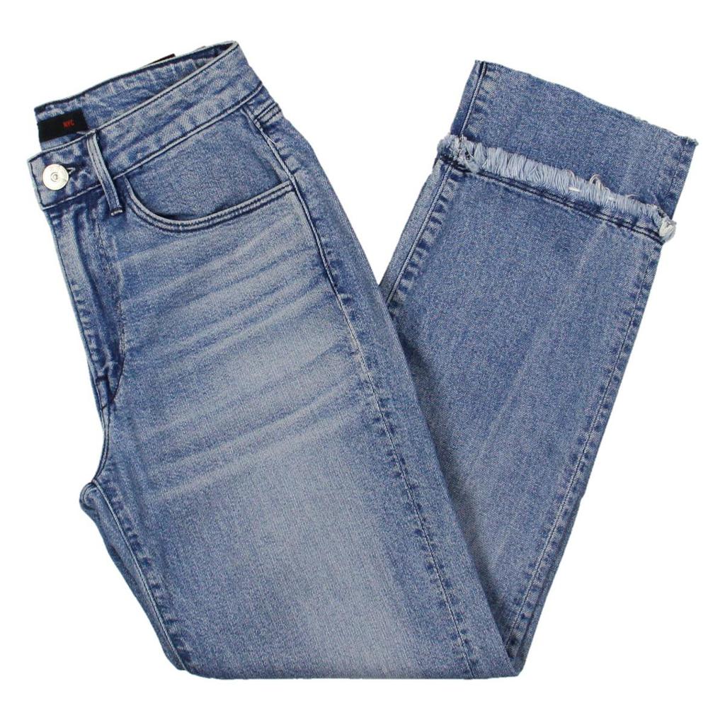 3x1 Womens Frayed Hem High Rise Slim Bootcut Jeans商品第1张图片规格展示