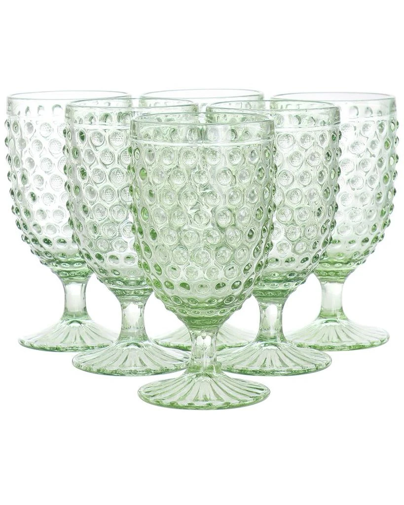 商品Martha Stewart|6pc 14.2oz Glass Hobnail Goblet Drinkware Set,价格¥278,第1张图片