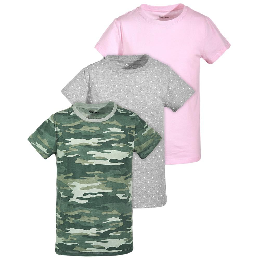 Little Girls 3-Pack Printed T-Shirts, Created For Macys商品第1张图片规格展示