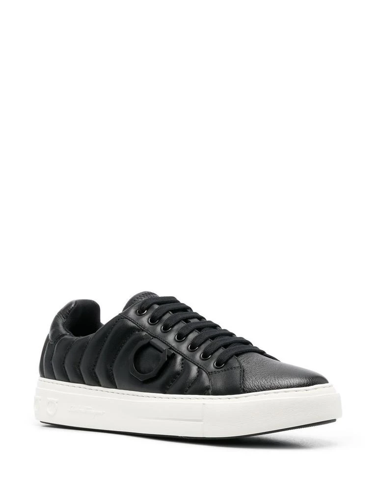 商品Salvatore Ferragamo|Salvatore Ferragamo Men's  Black Leather Sneakers,价格¥5147,第2张图片详细描述