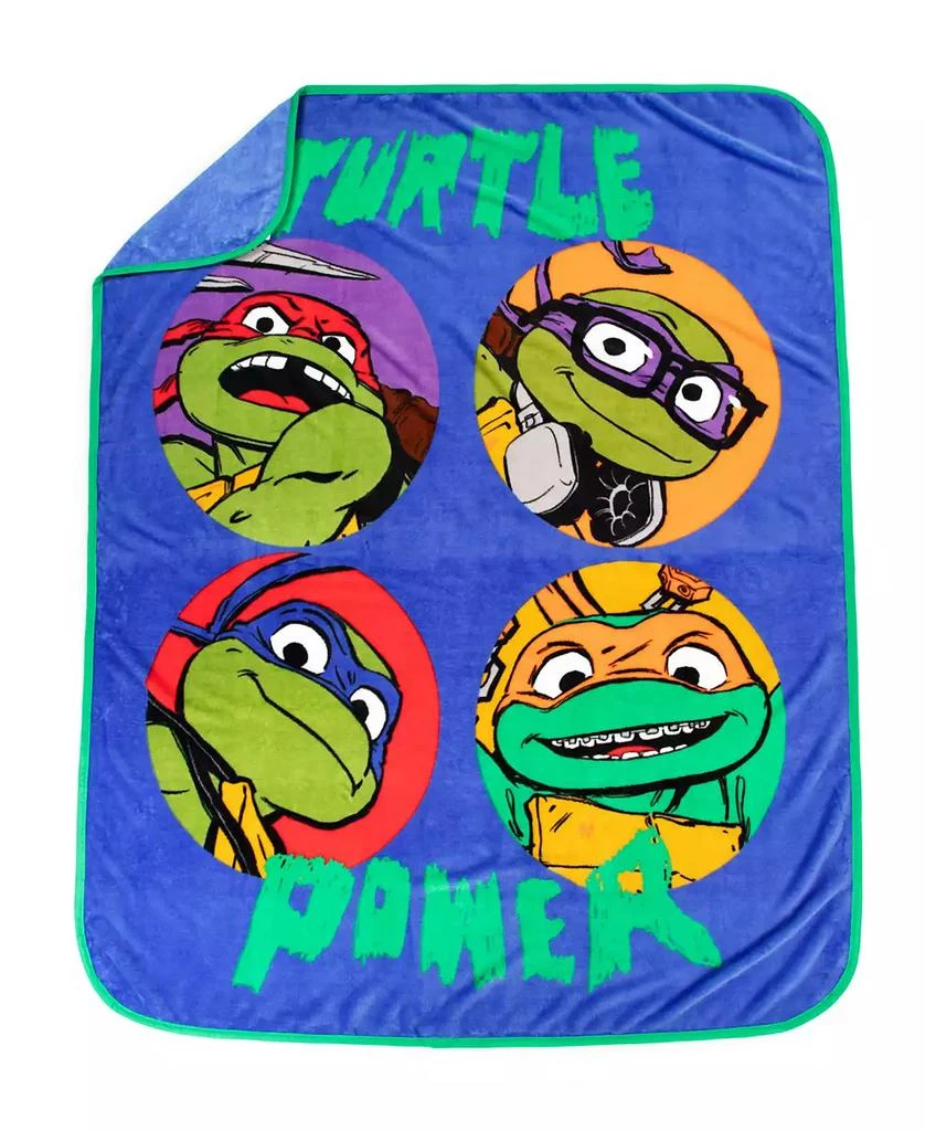 商品TEENAGE MUTANT NINJA TURTLES|Paramount Nickelodeon Teenage Mutant Ninja Turtle Movie Collection Turtle Power Silk Touch Throw 46 x 60,价格¥131,第2张图片详细描述