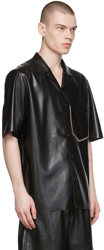 Black Bodil Vegan Leather Shirt商品第2张图片规格展示