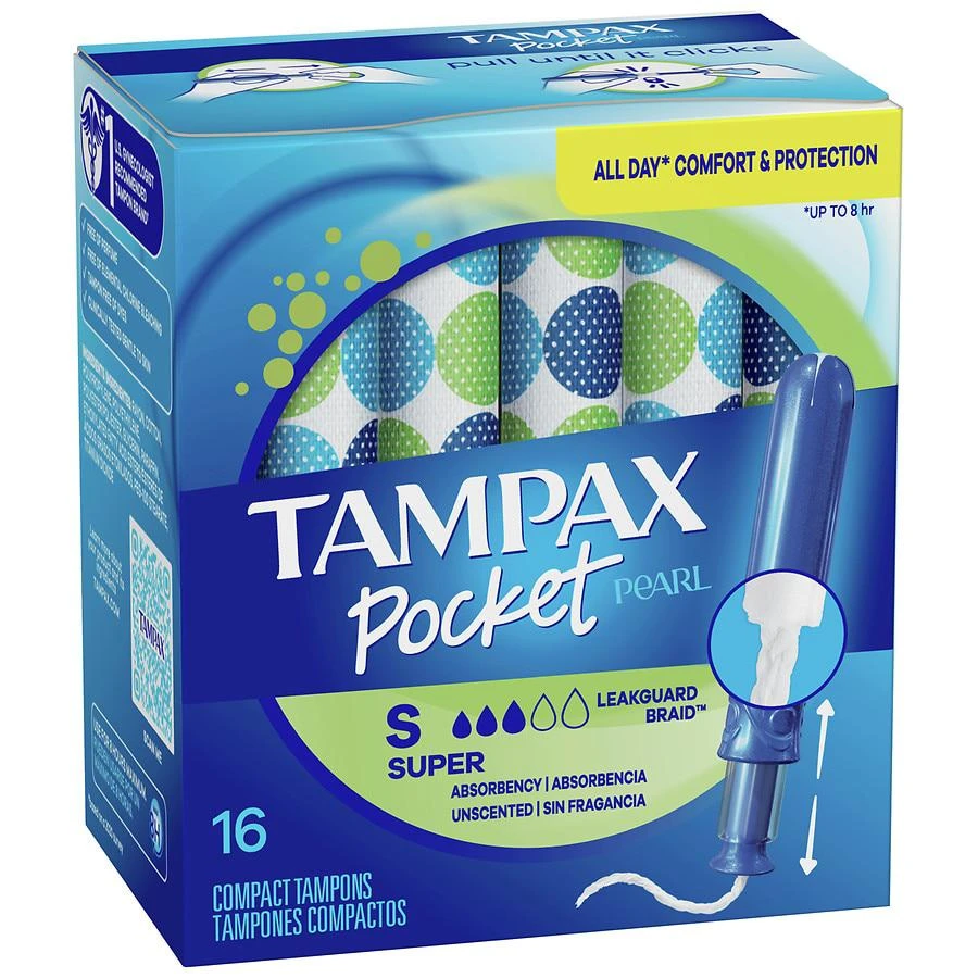 商品Tampax|Tampons, with LeakGuard Braid & Extendable Applicator Unscented, Super Absorbency,价格¥66,第2张图片详细描述