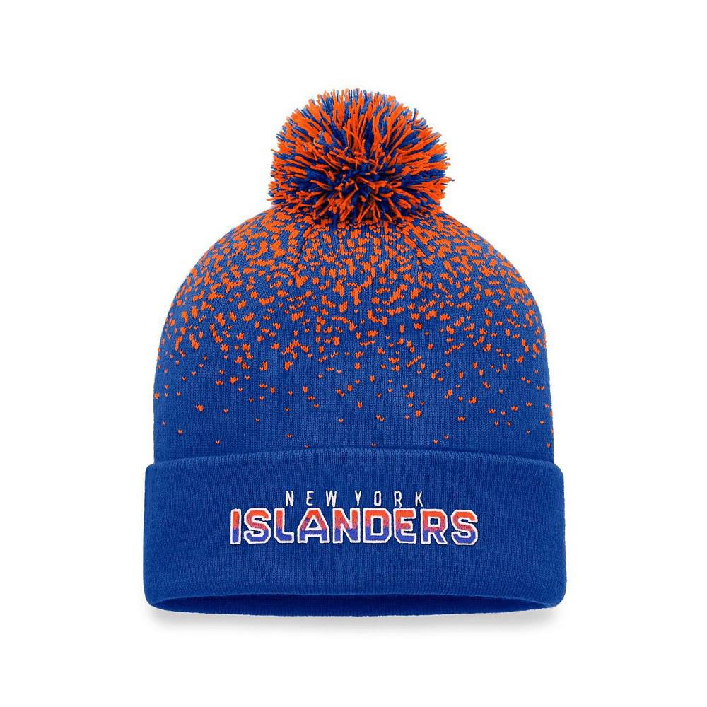 Men's Branded Royal New York Islanders Iconic Gradient Cuffed Knit Hat with Pom商品第3张图片规格展示