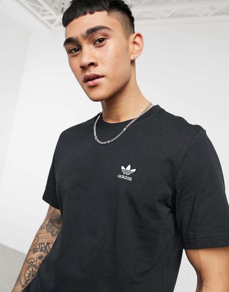 adidas Originals essentials t-shirt in black with small logo商品第3张图片规格展示