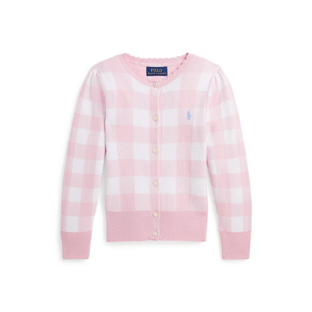 商品Ralph Lauren|Toddler and Little Girls Gingham Cotton Cardigan Sweater,价格¥396,第1张图片