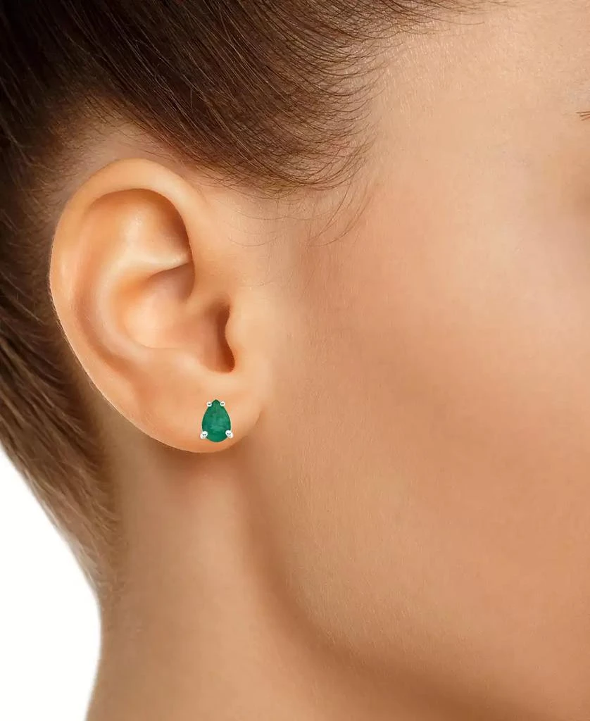 商品Macy's|Sapphire Stud Earrings (1 ct. t.w.) in 14k White Gold (Also in Ruby & Emerald),价格¥2679,第2张图片详细描述