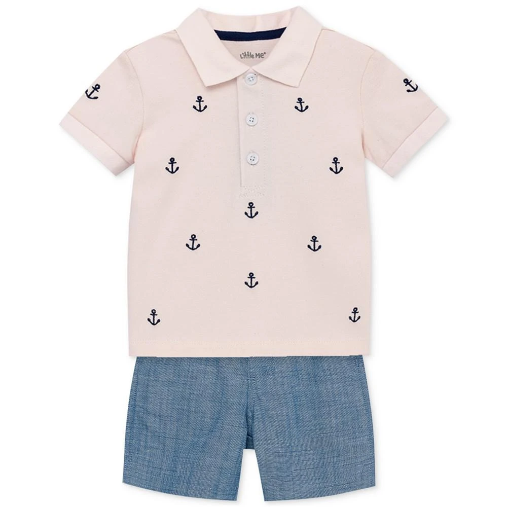 商品Little Me|Baby Boys Polo Shirt and Shorts, 2 Piece Set,价格¥86,第5张图片详细描述