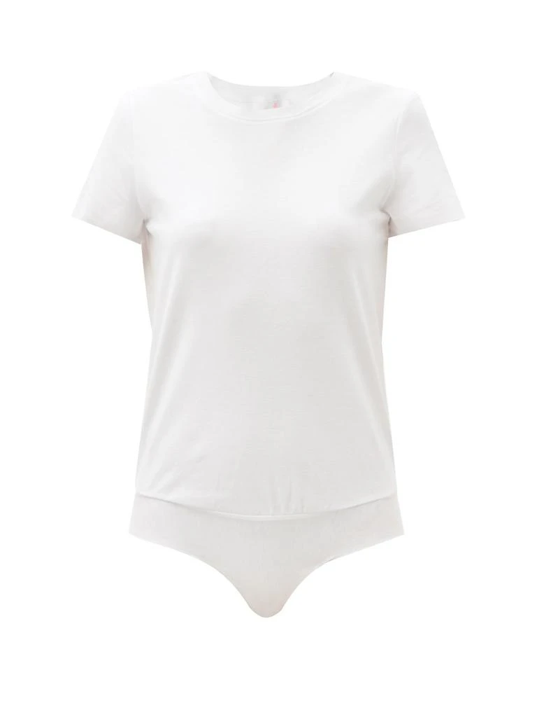 商品Commando|Essential short-sleeved cotton-blend bodysuit,价格¥461,第1张图片