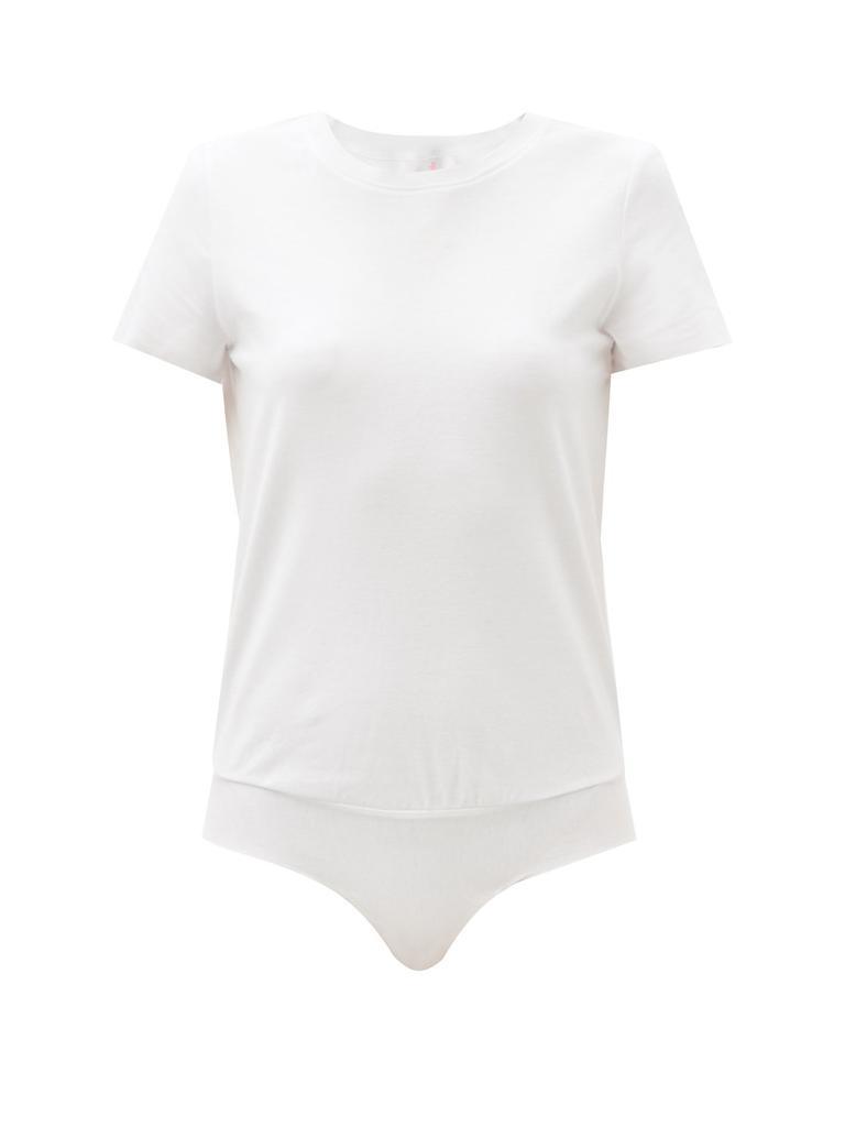 商品Commando|Essential short-sleeved cotton-blend bodysuit,价格¥379,第1张图片