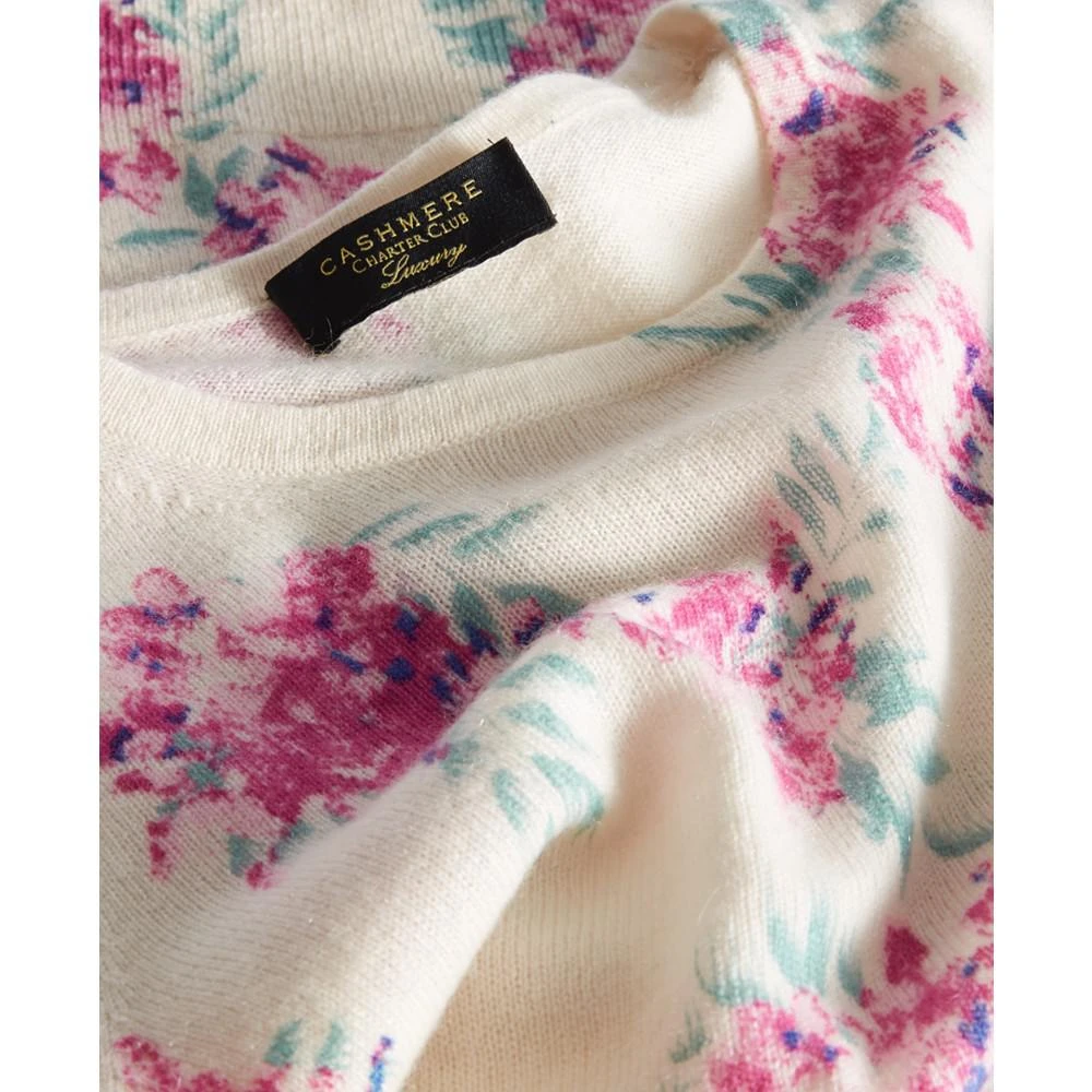 商品Charter Club|Women's 100% Cashmere Floral Crewneck Sweater, Created for Macy's,价格¥228,第4张图片详细描述