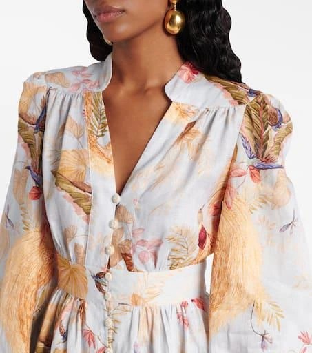 商品Zimmermann|Ascension花卉亚麻迷你连衣裙,价格¥7714,第4张图片详细描述
