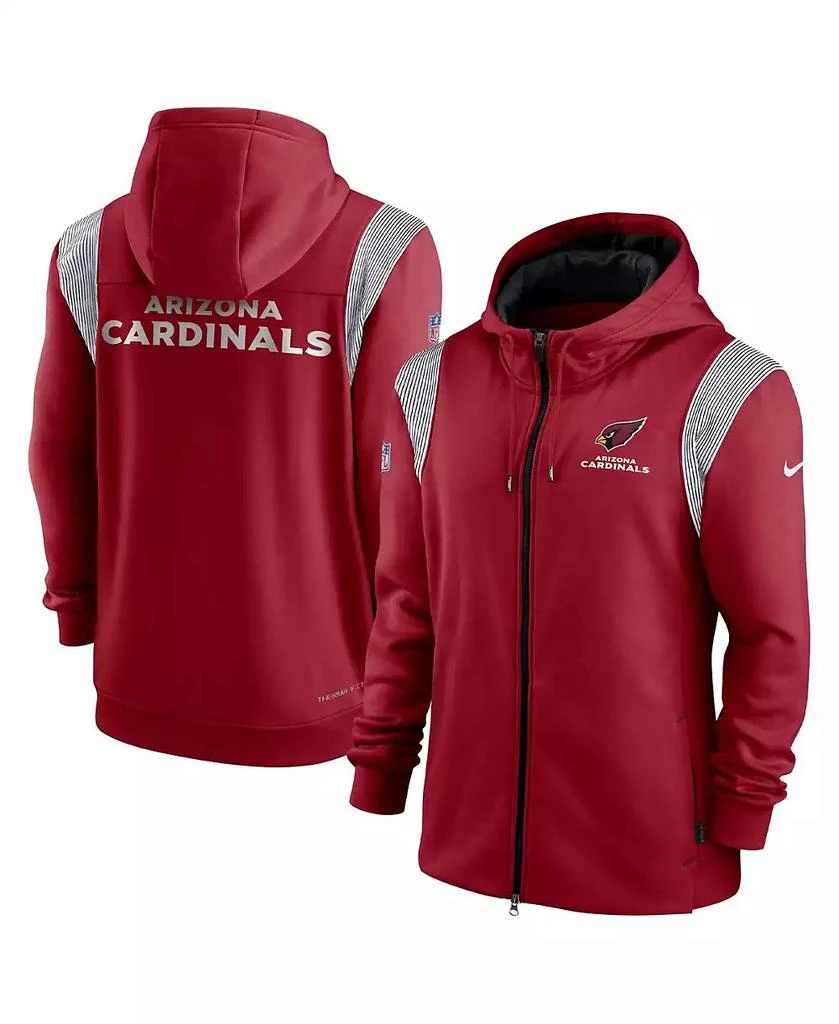 商品NIKE|Men's Cardinal Arizona Cardinals Performance Sideline Lockup Full-Zip Hoodie,价格¥539,第1张图片