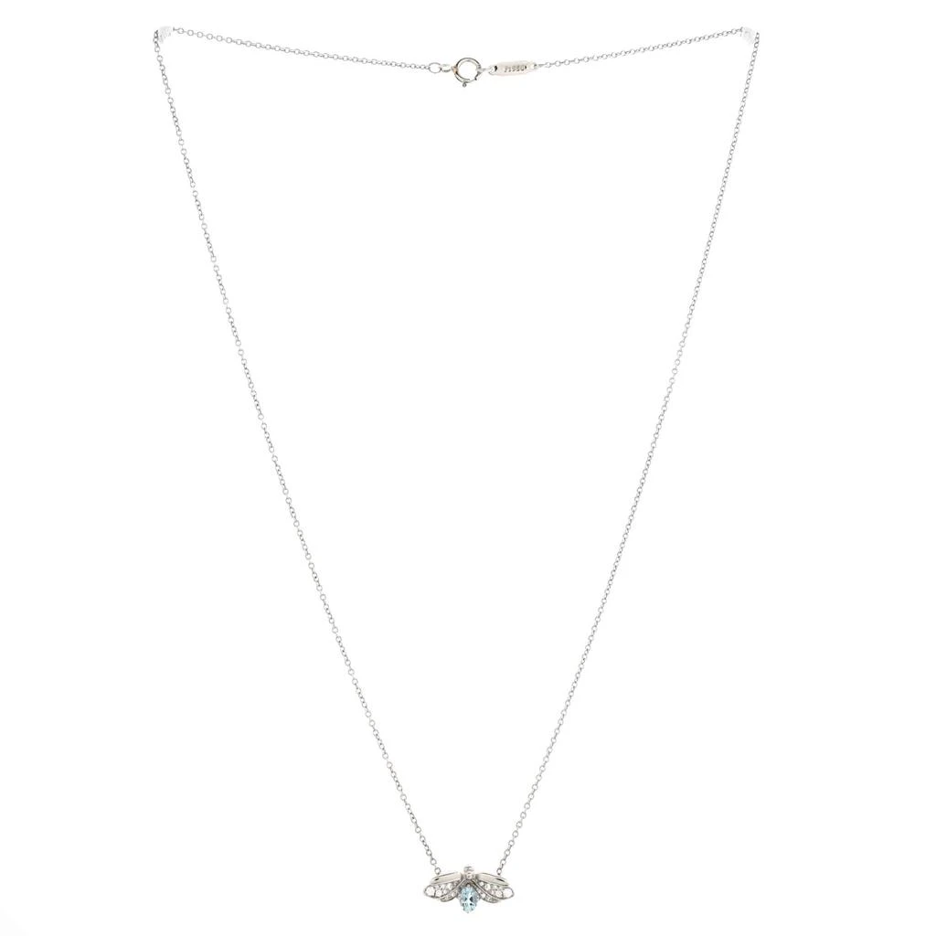 商品[二手商品] Tiffany & Co.|Paper Flowers Firefly Pendant Necklace Platinum with Diamonds and Aquamarine Small,价格¥12596,第3张图片详细描述