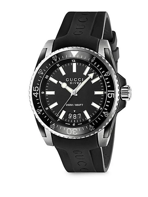 商品Gucci|Gucci Dive Stainless Steel Rubber Band Watch,价格¥12004,第1张图片