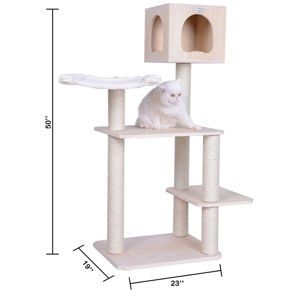 50" Real Wood Premium Scots Pine, Solid Wood Cat Tree 商品