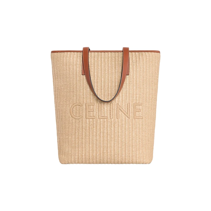 商品Celine|赛琳 23新款 MUSEUM男士自然色/棕褐色刺绣植物织物配皮手提包 ,价格¥12379,第1张图片