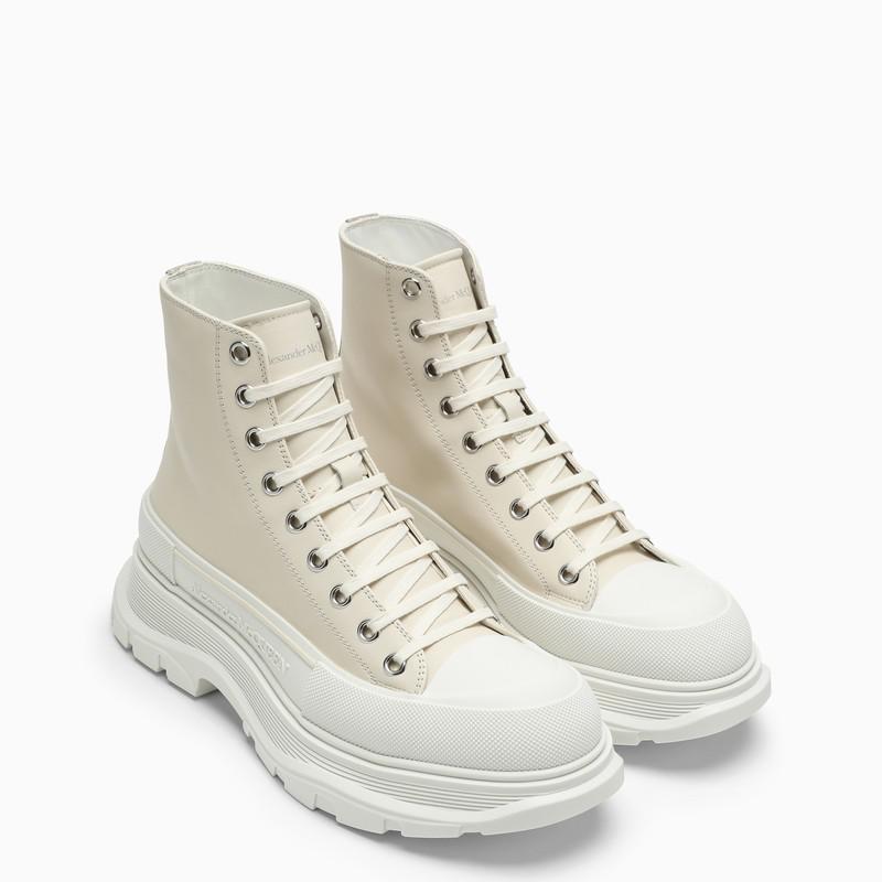 商品Alexander McQueen|Tread Slick boot in vanilla-coloured leather,价格¥5202,第4张图片详细描述