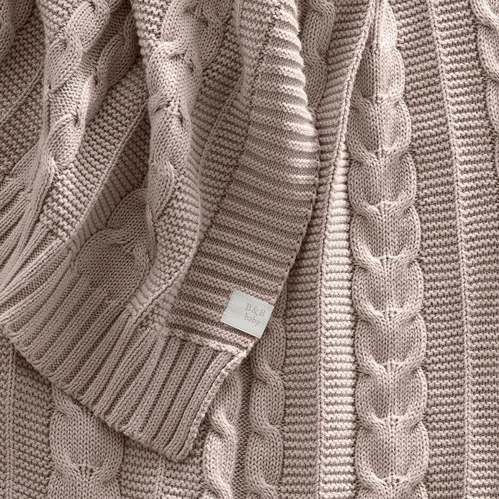 商品Boll & Branch|Cable Knit Organic Cotton Baby Blanket,价格¥412,第2张图片详细描述