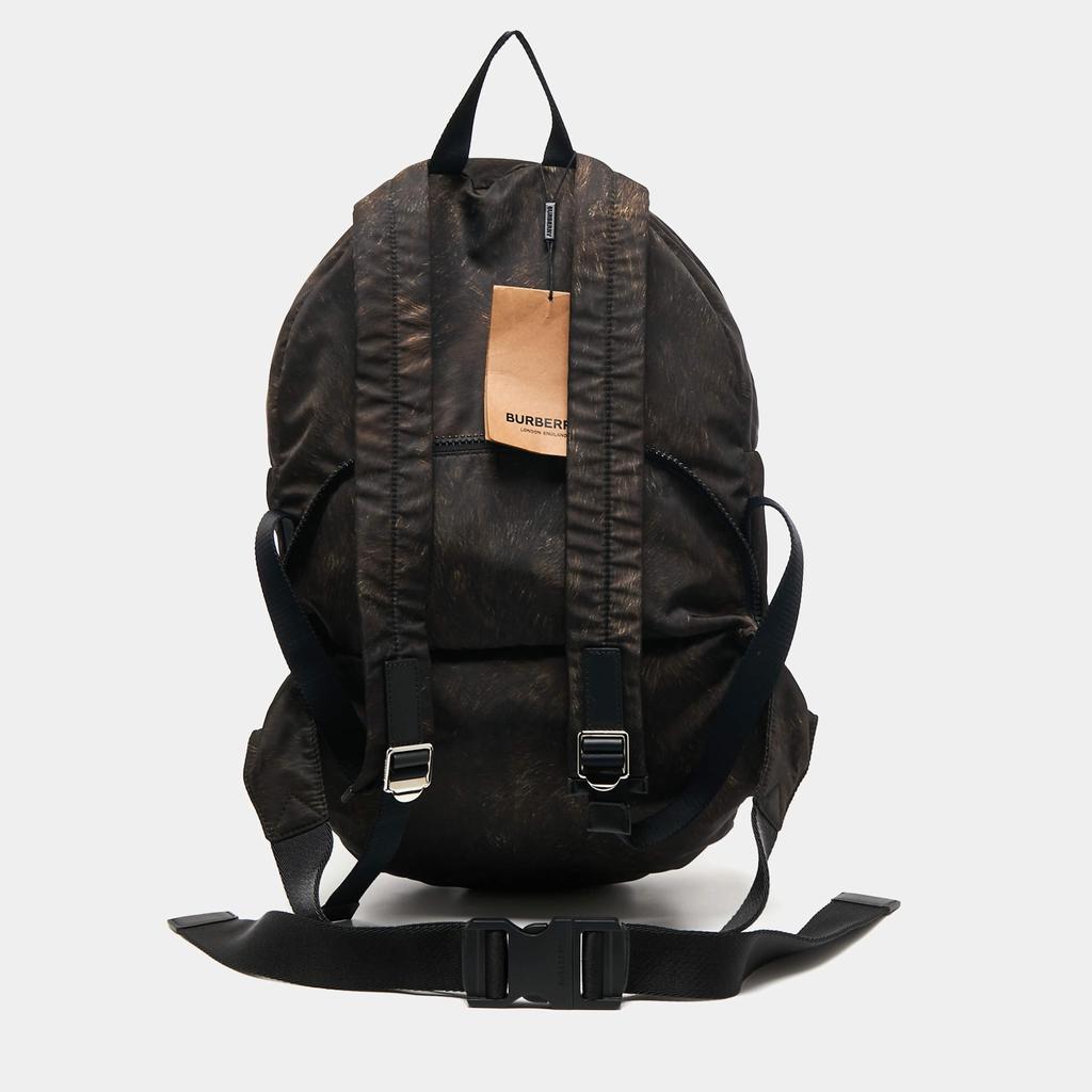 Burberry Brown/Black Ape Print Nylon Convertible Backpack商品第4张图片规格展示