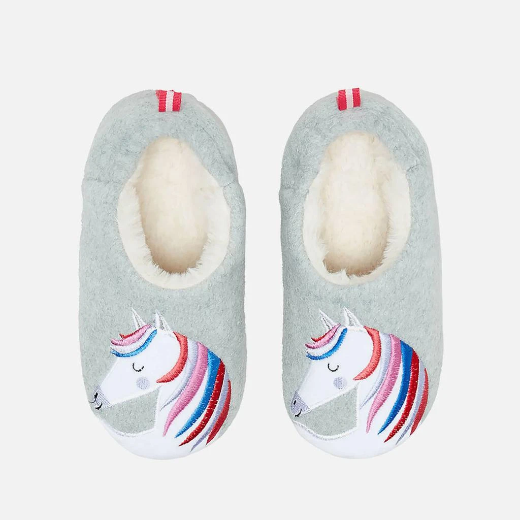 商品Joules|Joules Girls' Rainbow Horse Slippers - Grey,价格¥80,第1张图片