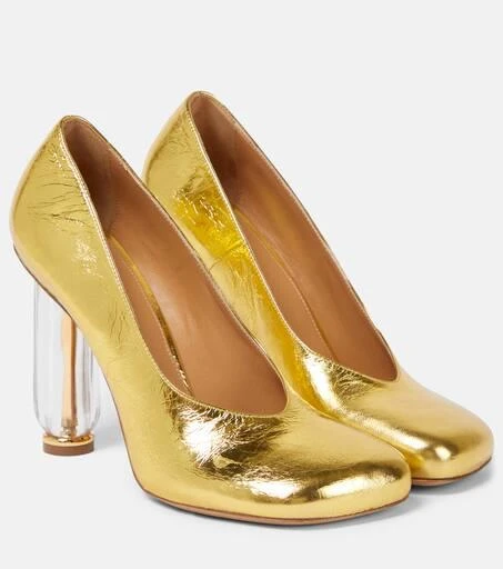 商品Dries Van Noten|金属感皮革高跟鞋,价格¥5205,第1张图片