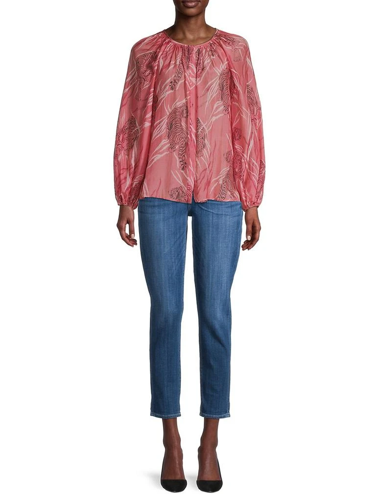 商品Kobi Halperin|Leon Tiger-Print Cotton-Silk Blouse,价格¥1199,第2张图片详细描述