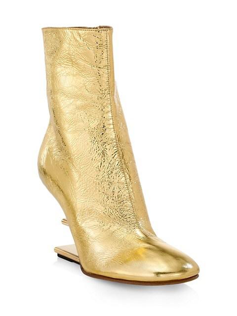 Fendi First Metallic Leather Wedge Boots商品第2张图片规格展示