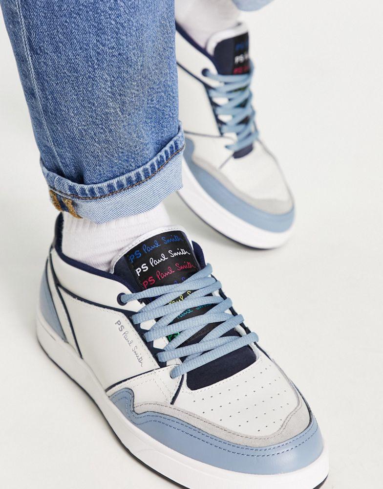 商品Paul Smith|PS Paul Smith Jem trainers in white/ blue,价格¥966,第6张图片详细描述