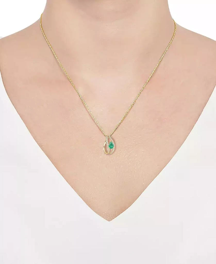 商品Macy's|Emerald (5/8 ct. t.w.) and Diamond (1/4 ct. t.w.) Pendant Necklace in 14K Gold (also in 14K White Gold Sapphire & 14K Gold Ruby),价格¥11811,第5张图片详细描述