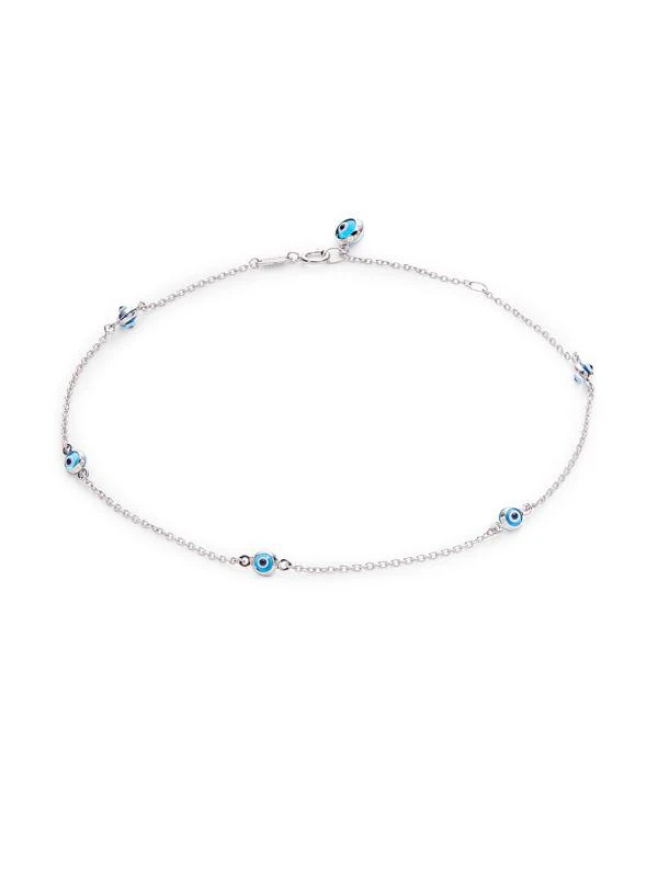商品Saks Fifth Avenue|14K White Gold & Enamel Evil Eye Anklet,价格¥1550,第1张图片