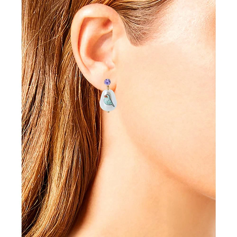 商品Coach|Gold-Tone Crystal & Painted Imitation Pearl Mismatch Drop Earrings,价格¥489,第2张图片详细描述