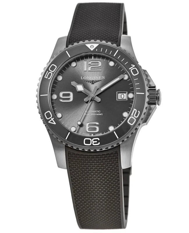 商品Longines|Longines HydroConquest Automatic 41mm Grey Dial Rubber Strap Men's Watch L3.781.4.76.9,价格¥11015,第1张图片