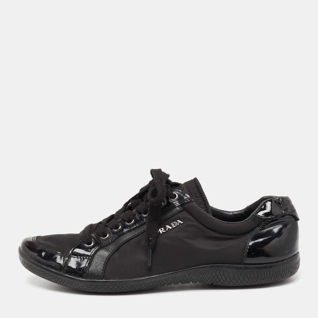 Prada Sport Black Patent Leather and Neoprene Low-Top Sneakers Size 39商品第1张图片规格展示