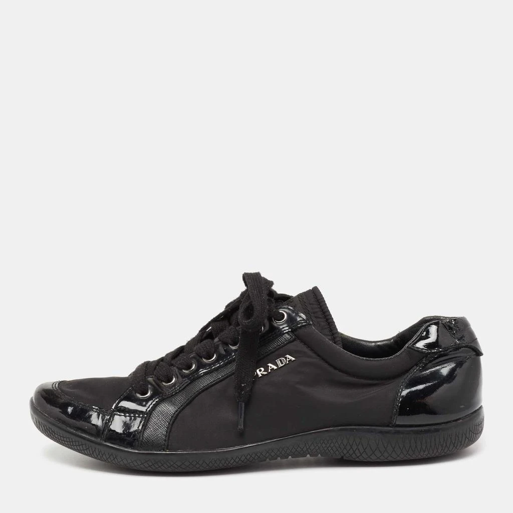 商品[二手商品] Prada|Prada Sport Black Patent Leather and Neoprene Low-Top Sneakers Size 39,价格¥932,第1张图片