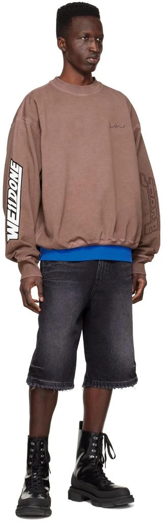 商品We11done|Brown Cotton Sweatshirt,价格¥914,第4张图片详细描述