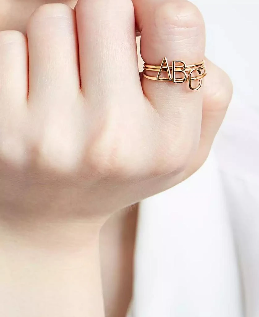 商品Sarah Chloe|Amelia Initial Monogram Ring in 14k Gold,价格¥887,第3张图片详细描述