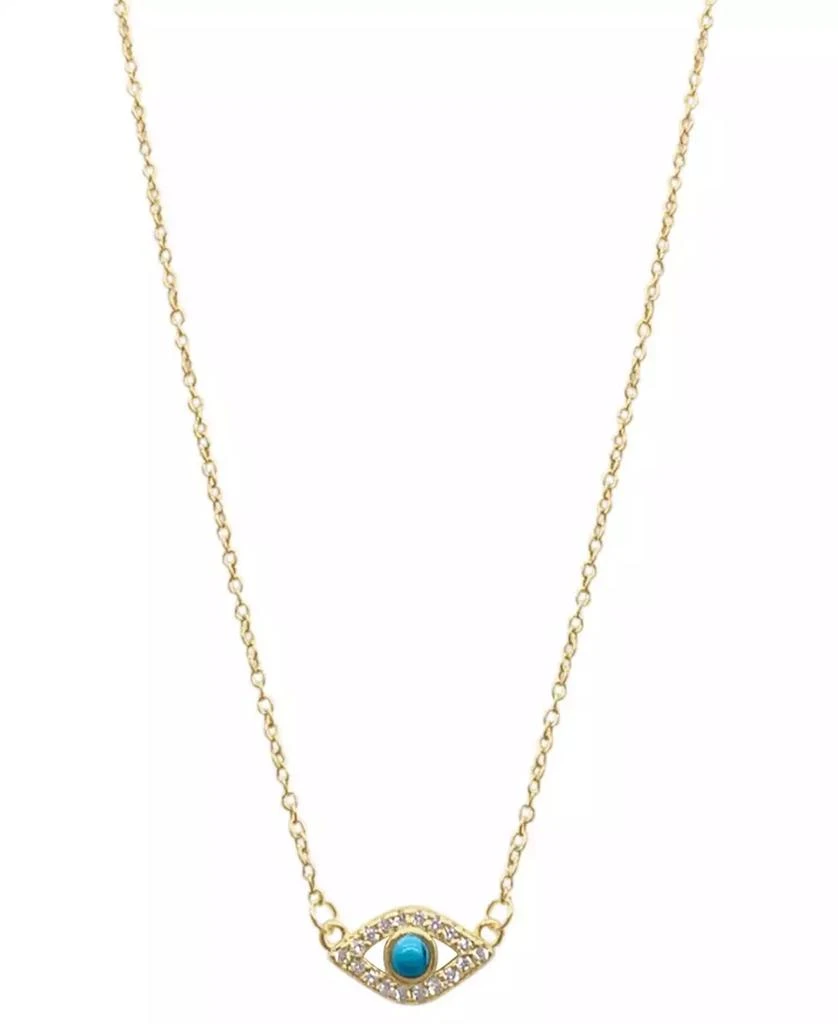 商品ADORNIA|14k Gold-Plated Evil Eye Charm Pendant Necklace, 15" + 2" extender,价格¥147,第1张图片