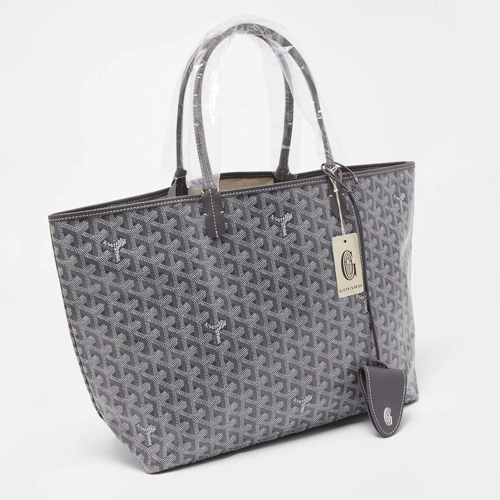 商品Goyard|Goyard Grey Goyardine Coated Canvas and Leather Saint Louis PM Tote w/Bag Clip,价格¥28709,第4张图片详细描述