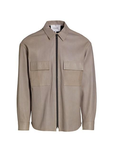 商品FRAME|Bonded Leather Overshirt,价格¥6602,第1张图片