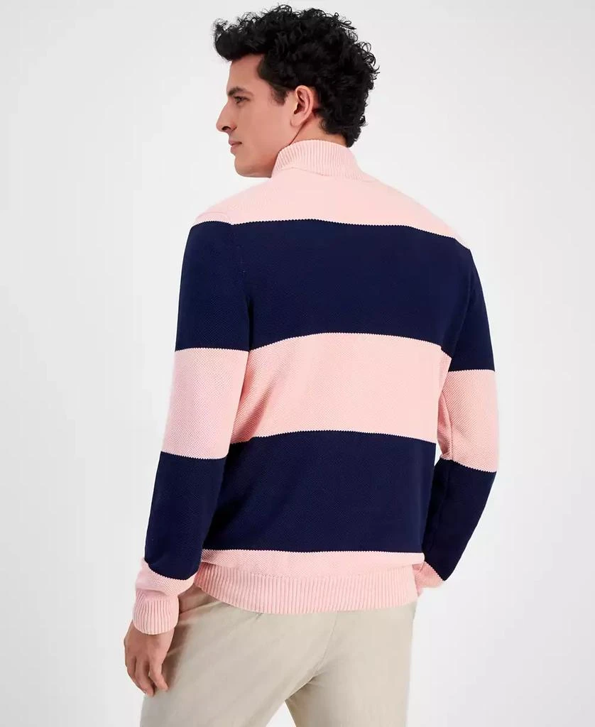 商品Club Room|Men's Bold Stripe Quarter-Zip Sweater, Created for Macy's,价格¥121,第4张图片详细描述